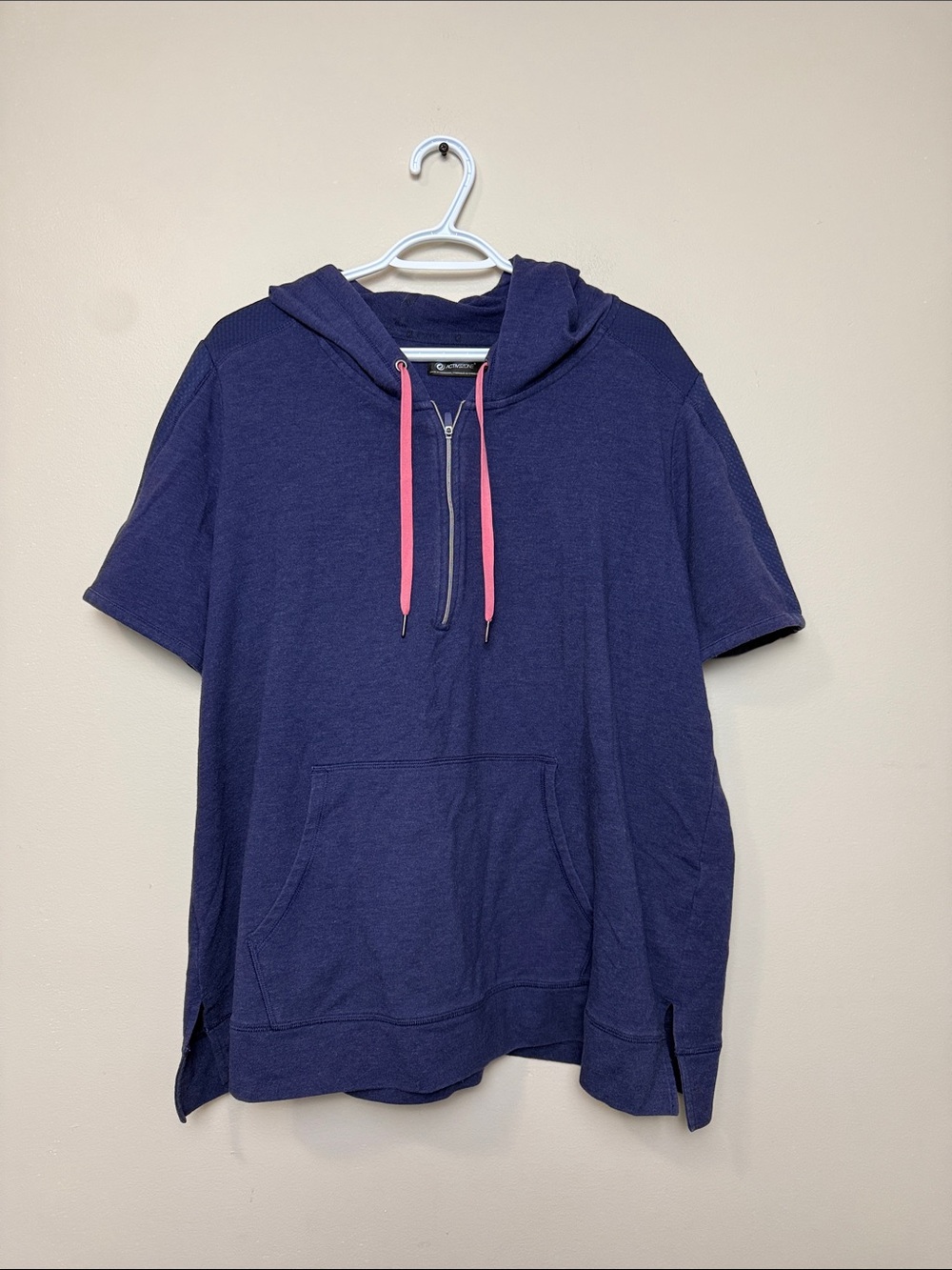 Activezone Short-Sleeve Hoodie with Pink Drawstrings size 2X